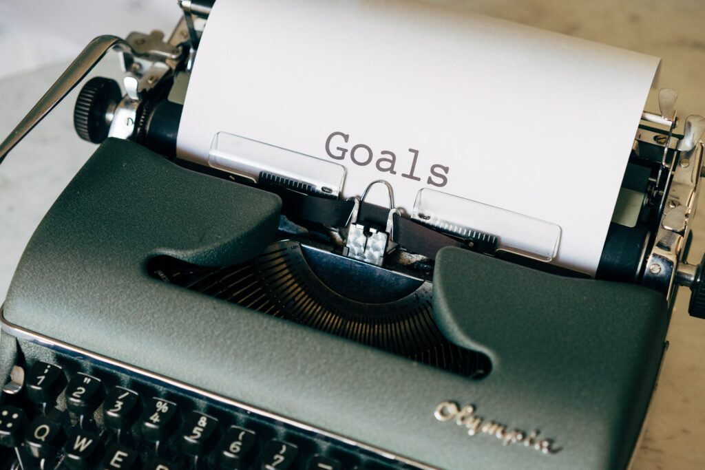 Goals word written on paper