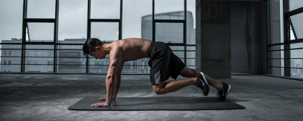 Man in plank position